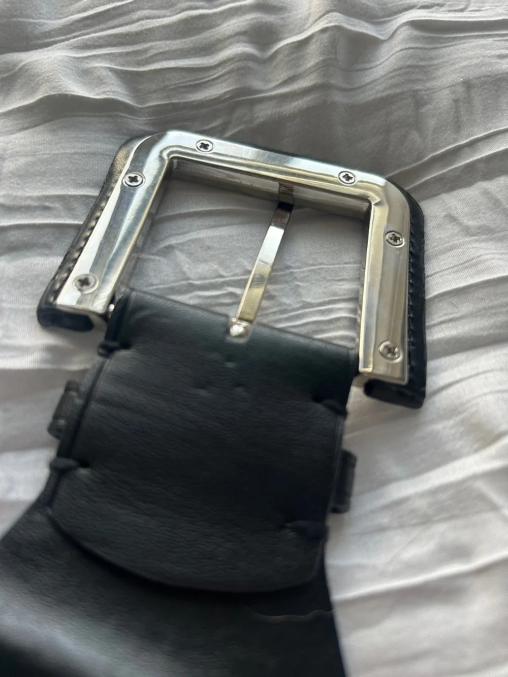 Nine West elastic M L Black Wide Women's Belt with Square Buckle - Picture 7 of 10